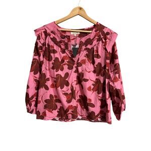 Du Paradis Anthropologie Floral Blouse Large NWT